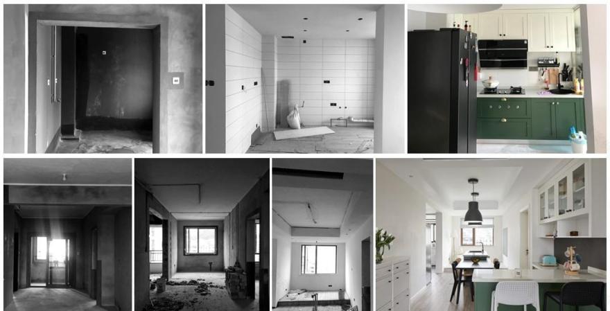 薄荷夏日,书柜壁炉打造清雅空间-19