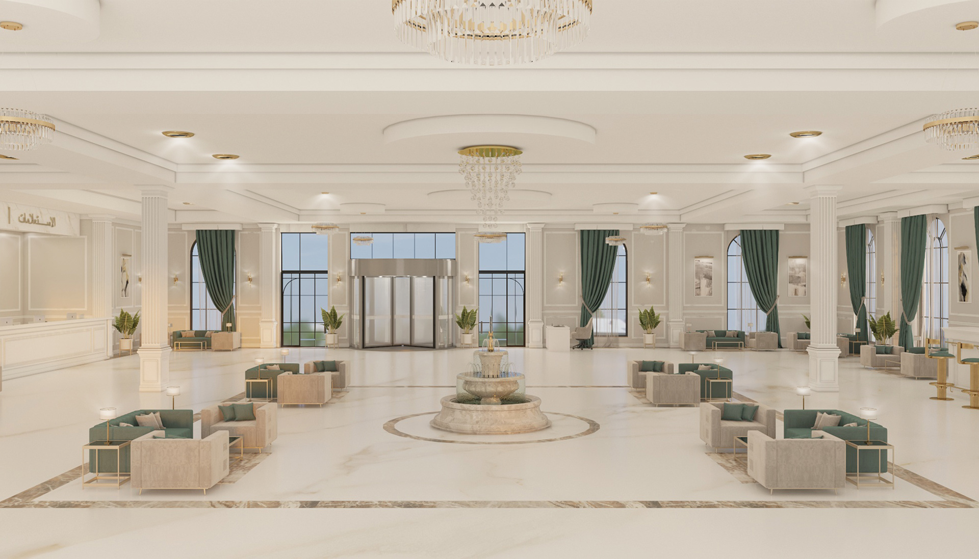 Hotel Reseption In The New Classic Style-7