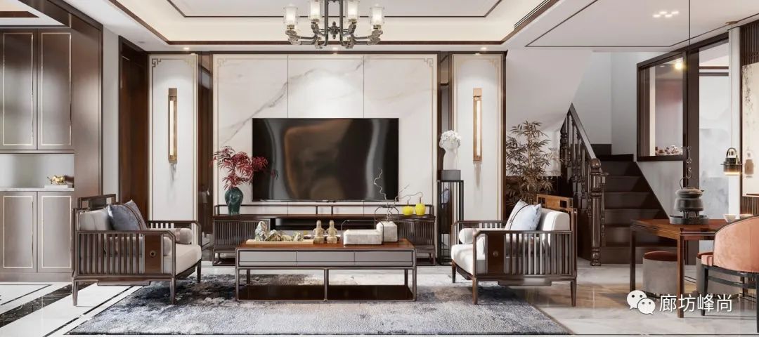 峰尚装饰杨云达案例 | 山水沉香新中式,鸿坤理想澜湾 130㎡-30