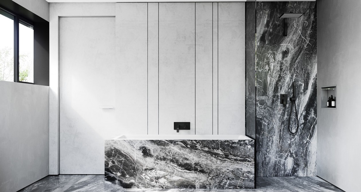 乌克兰基辅650㎡高级黑+简洁白 极简风公寓-20