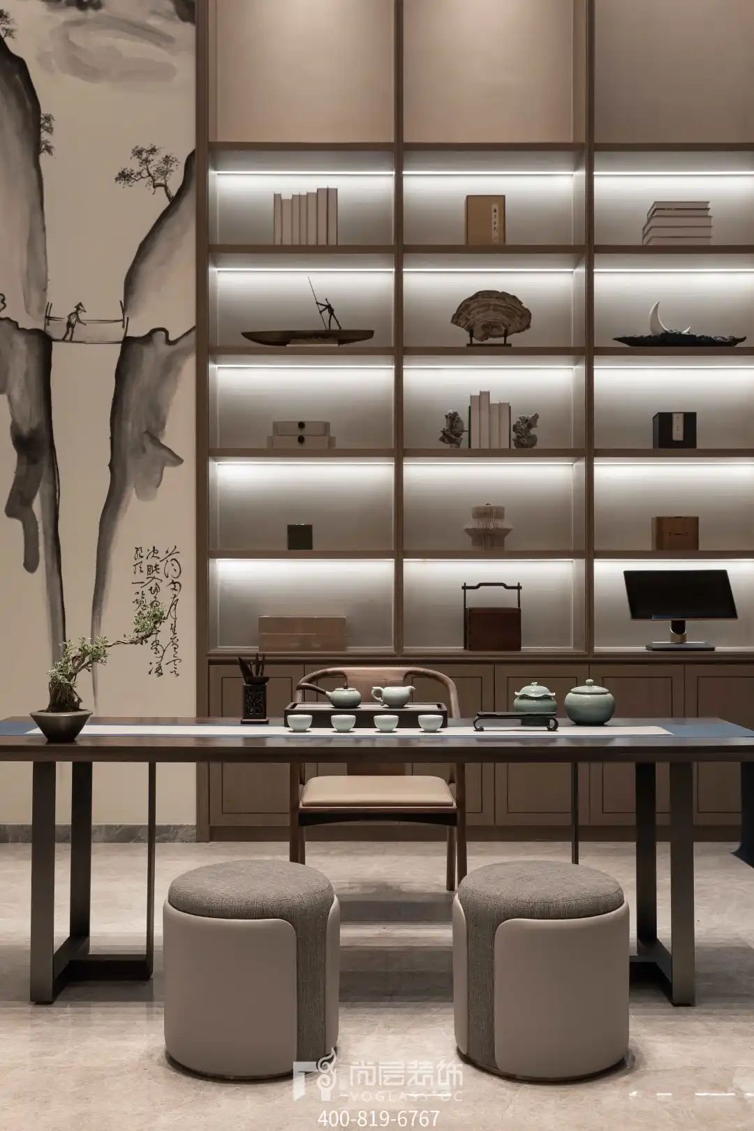 尚层装饰×合景映月台 | 380㎡新中式别墅设计，打造自然放松感-70