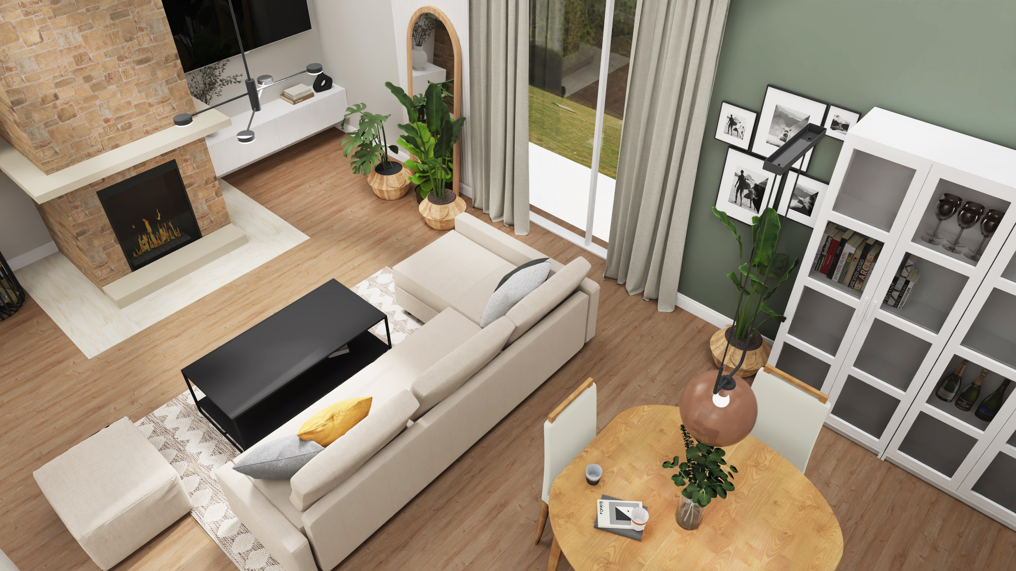 Projekt salonu z jadalnią w domu jednorodzinnym-8