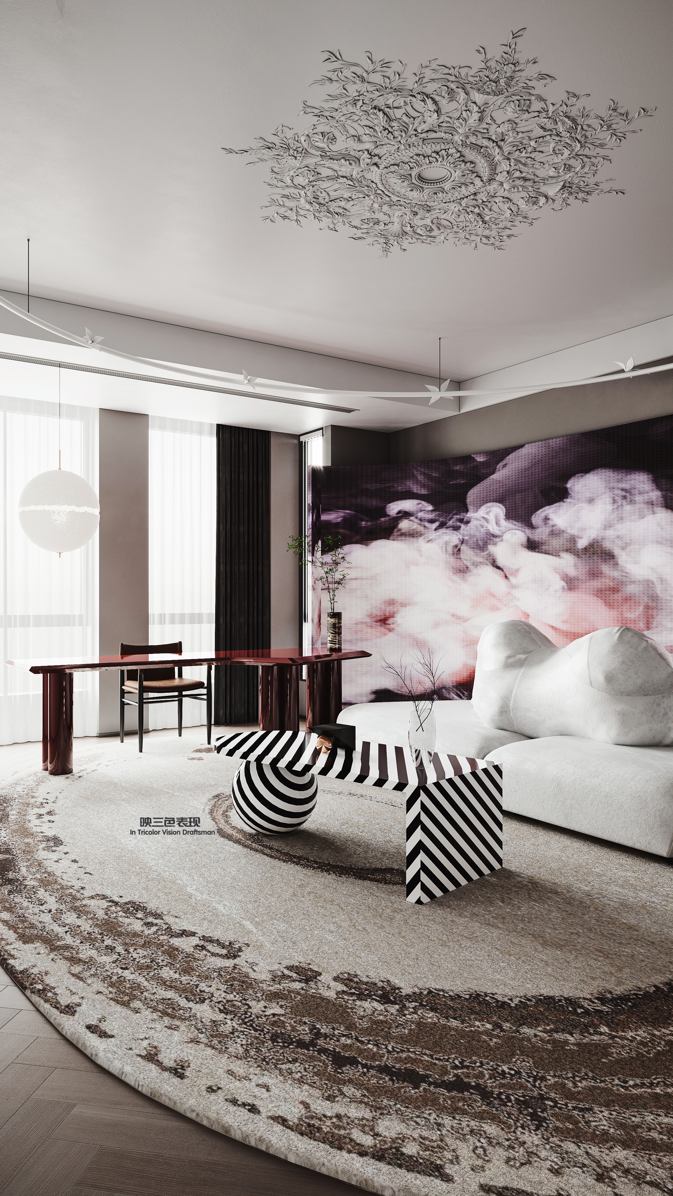 鲜艳三层时尚别墅设计丨M&F 团队-22