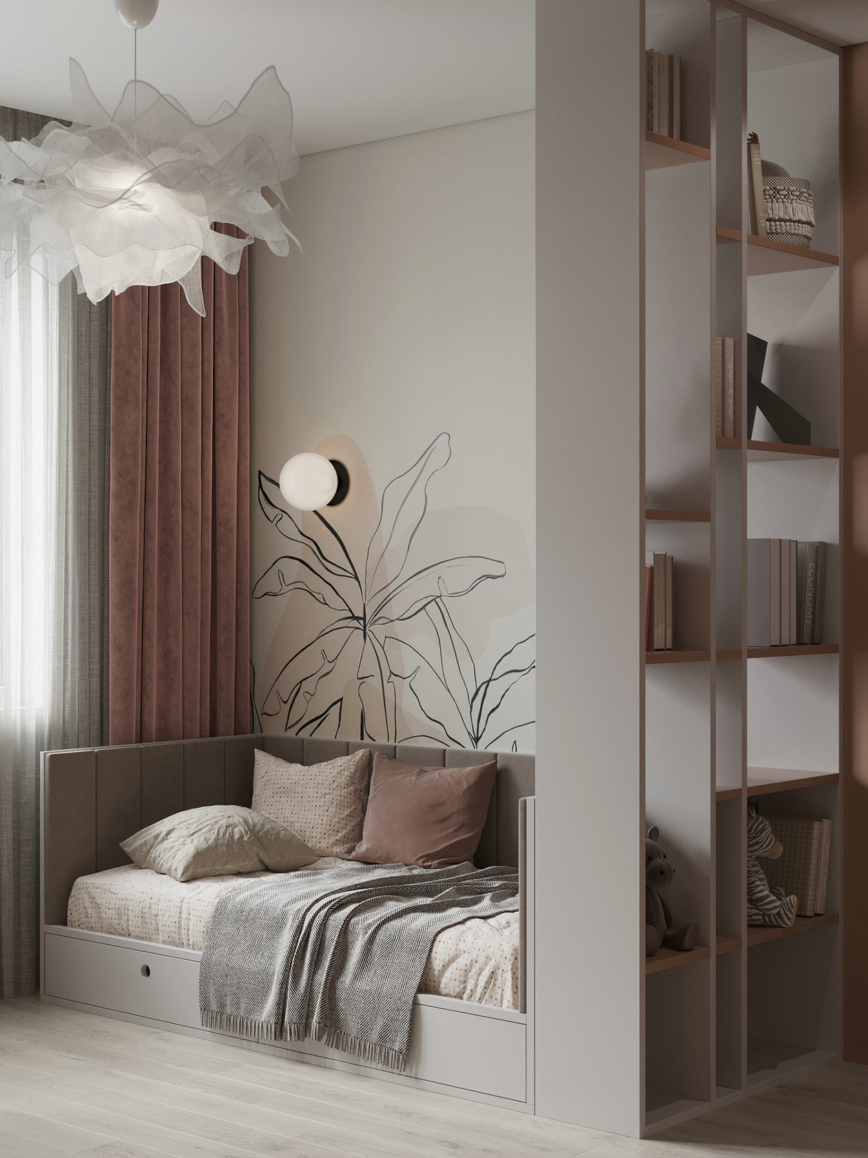 原木搭配活力橙空间设计-19