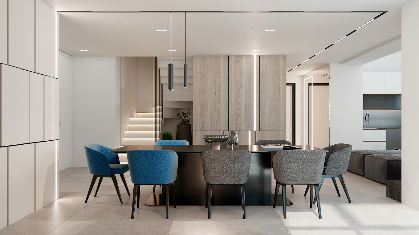 极简风遇上精致白，优雅舒适现代别墅设计-10