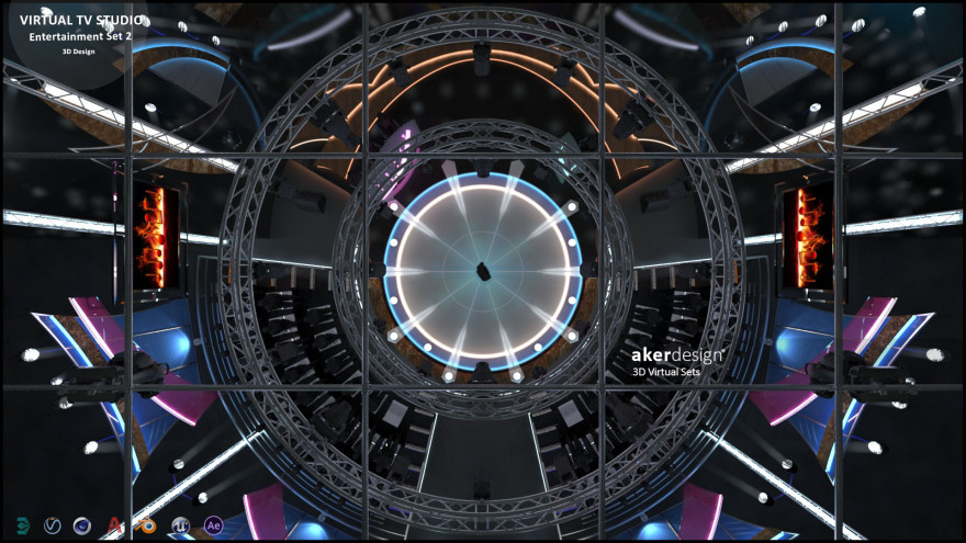 Virtual TV Studio Entertainment Set 2-17