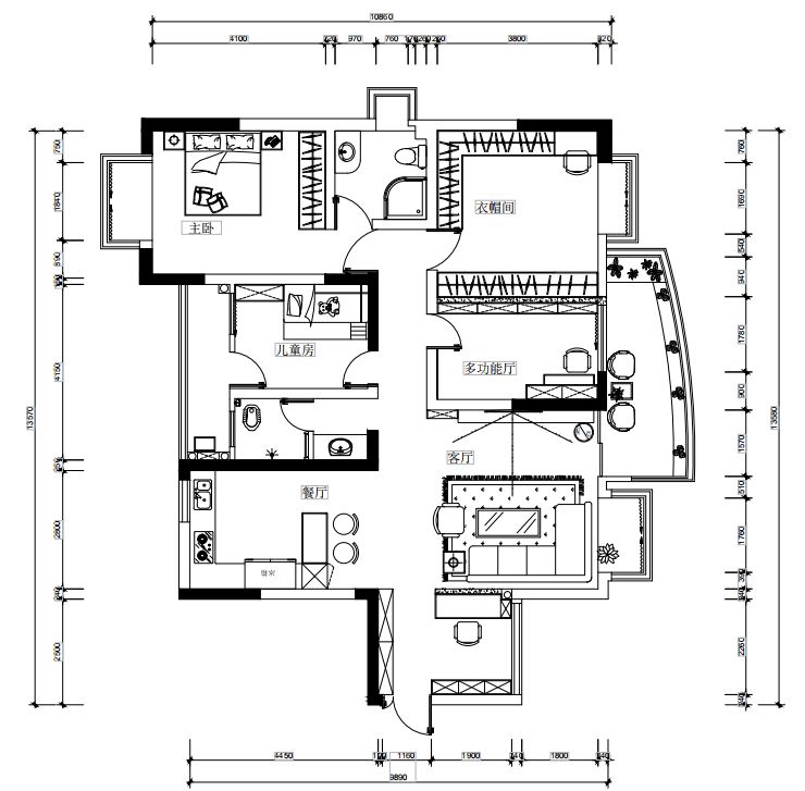 南宁竹江景苑 110㎡慵懒随性家装设计-5