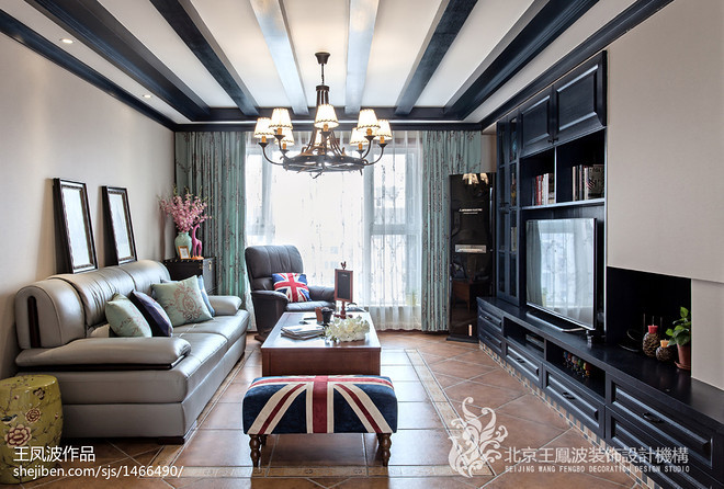 40万元二居120平米装修案例(美式混搭人文情怀三口之家)丨中国海淀丨王凤波设计机构-19