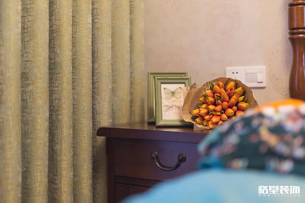 君悦东方美式生活,实木家具藏蓝沙发打造复古甜美空间-55