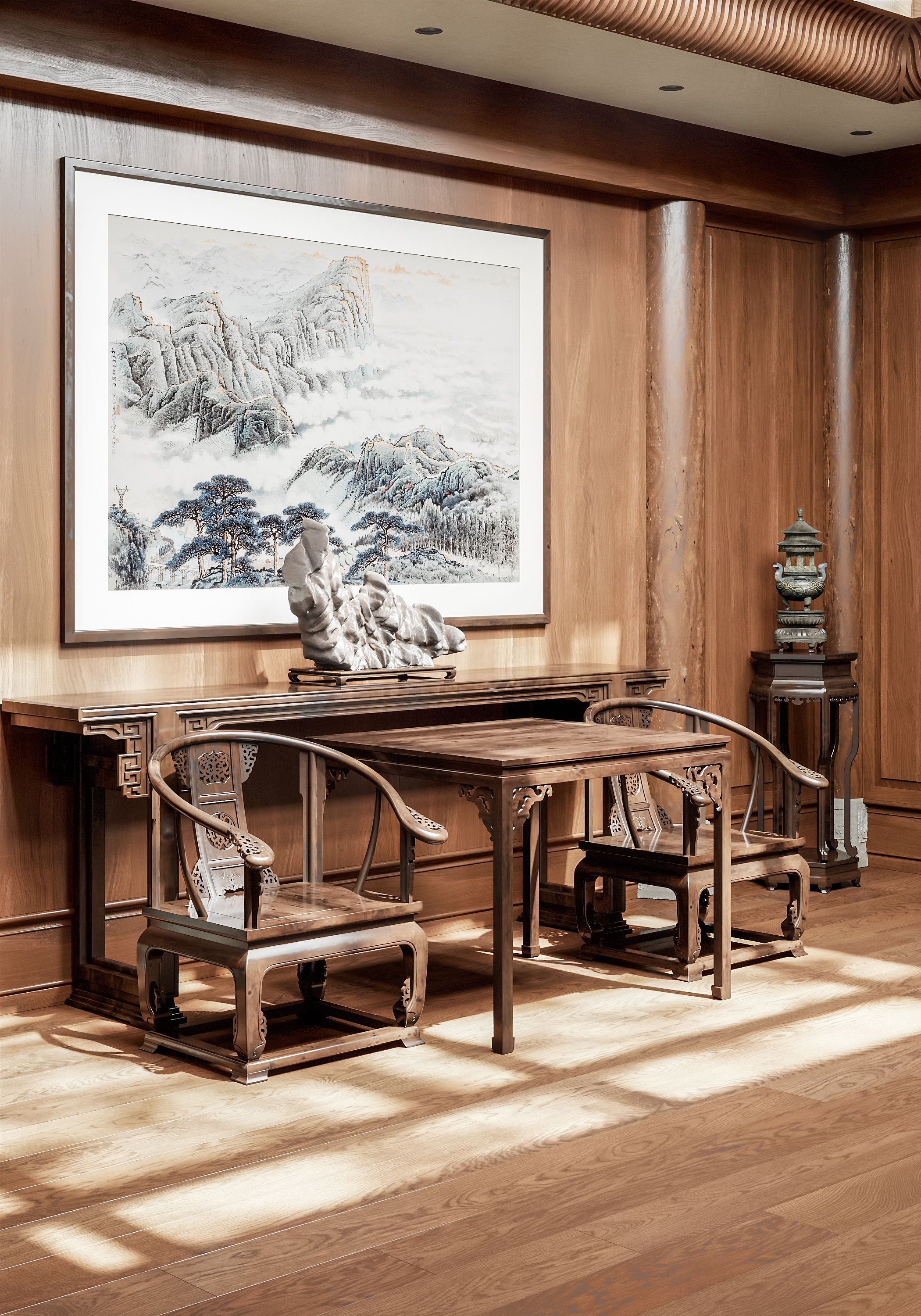 中式艺术中心风效果图表现-3