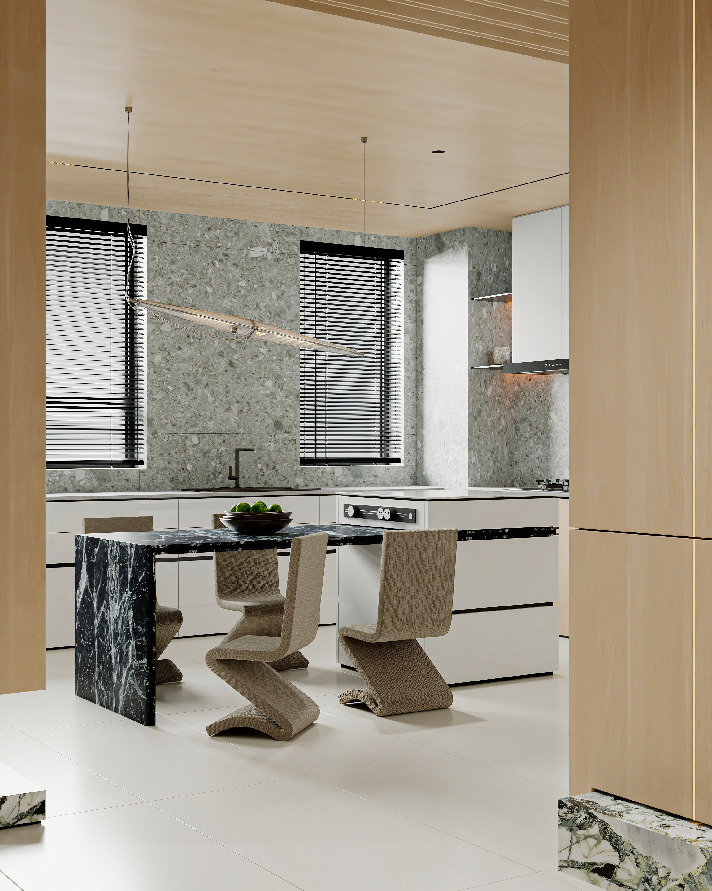 现代原木加水磨石平层套房-5