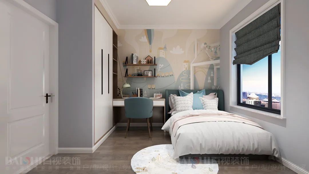 芜湖百视装饰·金域蓝湾北欧风设计案例-104