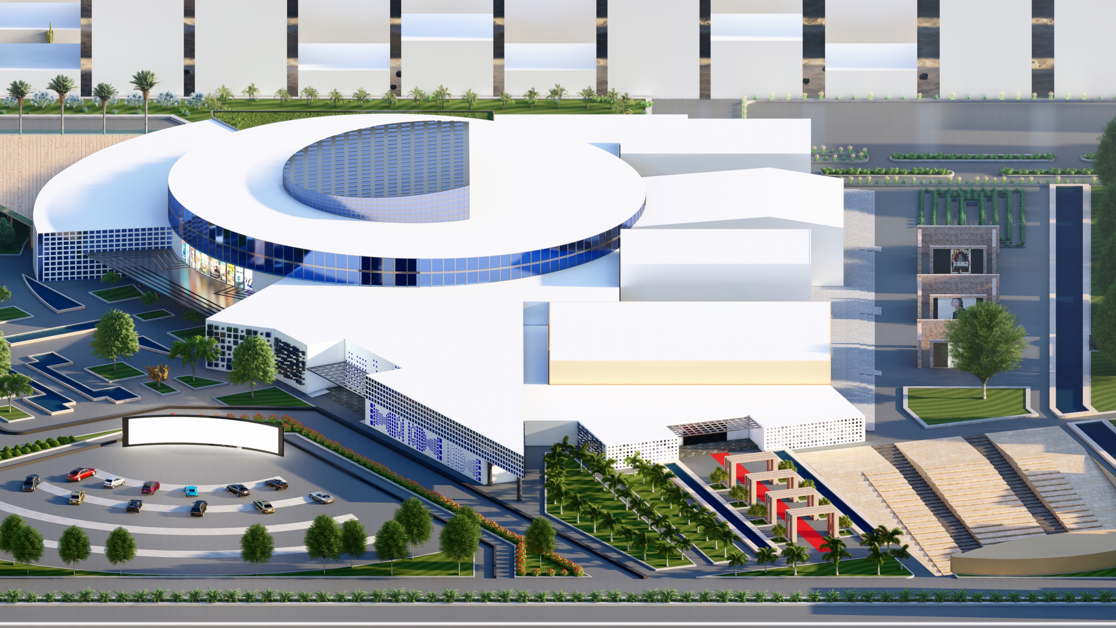 Cinema complex hub (modeling,rendering,animation)-2