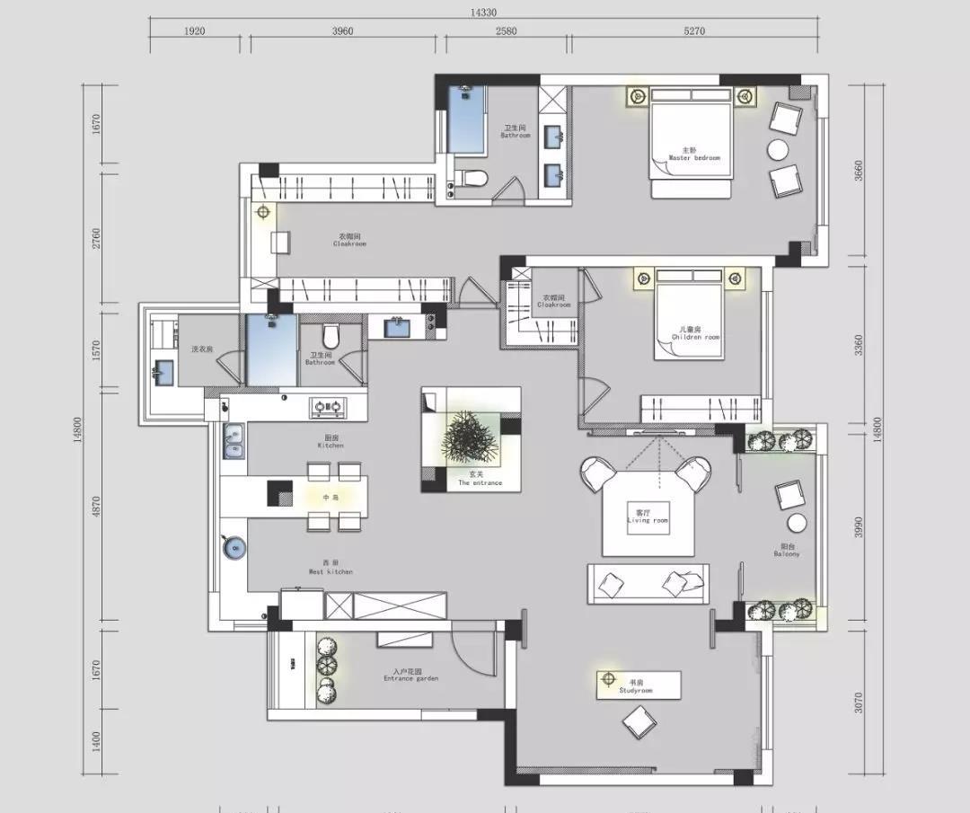 《赫设计》还原诗意生活 | 自然元素融入宽敞大两居-3