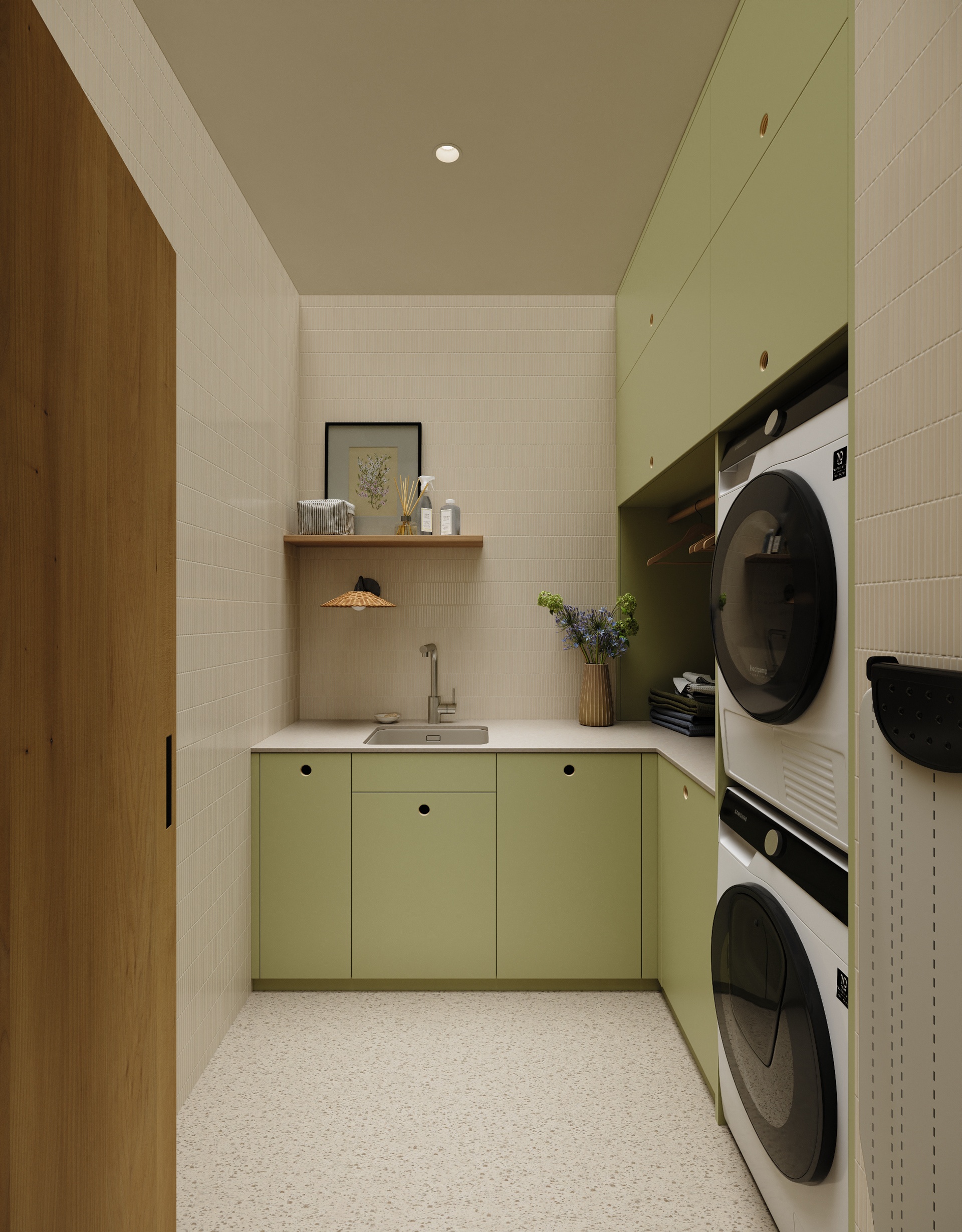 Warm Minimalist House Interior Visualization-16