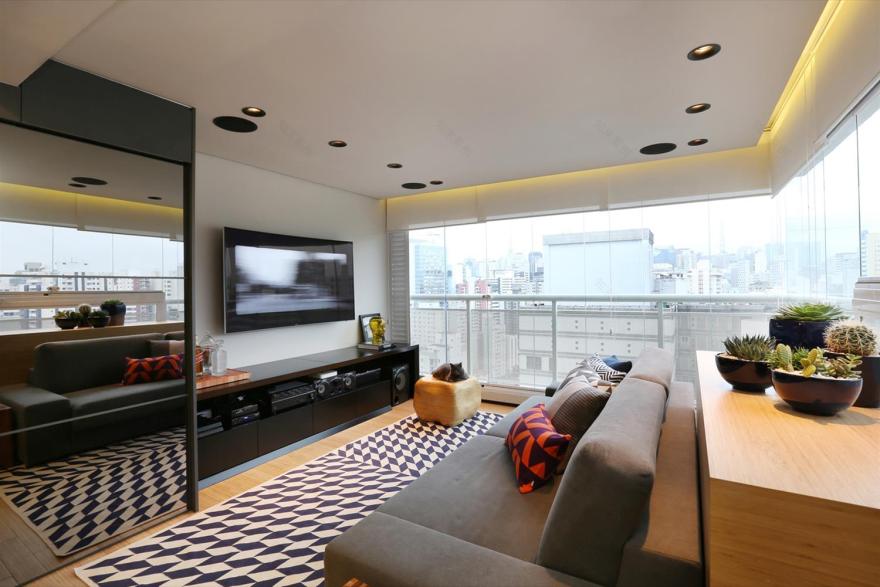 巴西 60 平米工业风公寓,打造宽敞空间-3