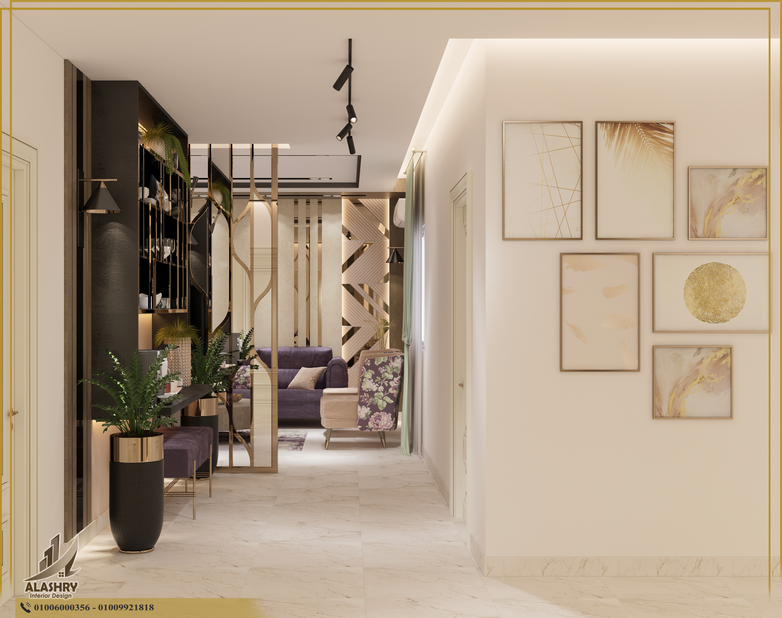 Modern Purple Living Area With Coffee Corner-5