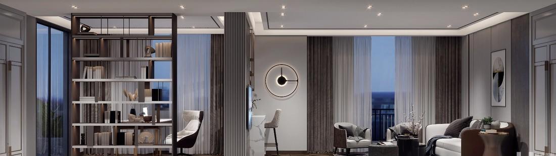 金色粉蓝调，温馨轻奢宅-7