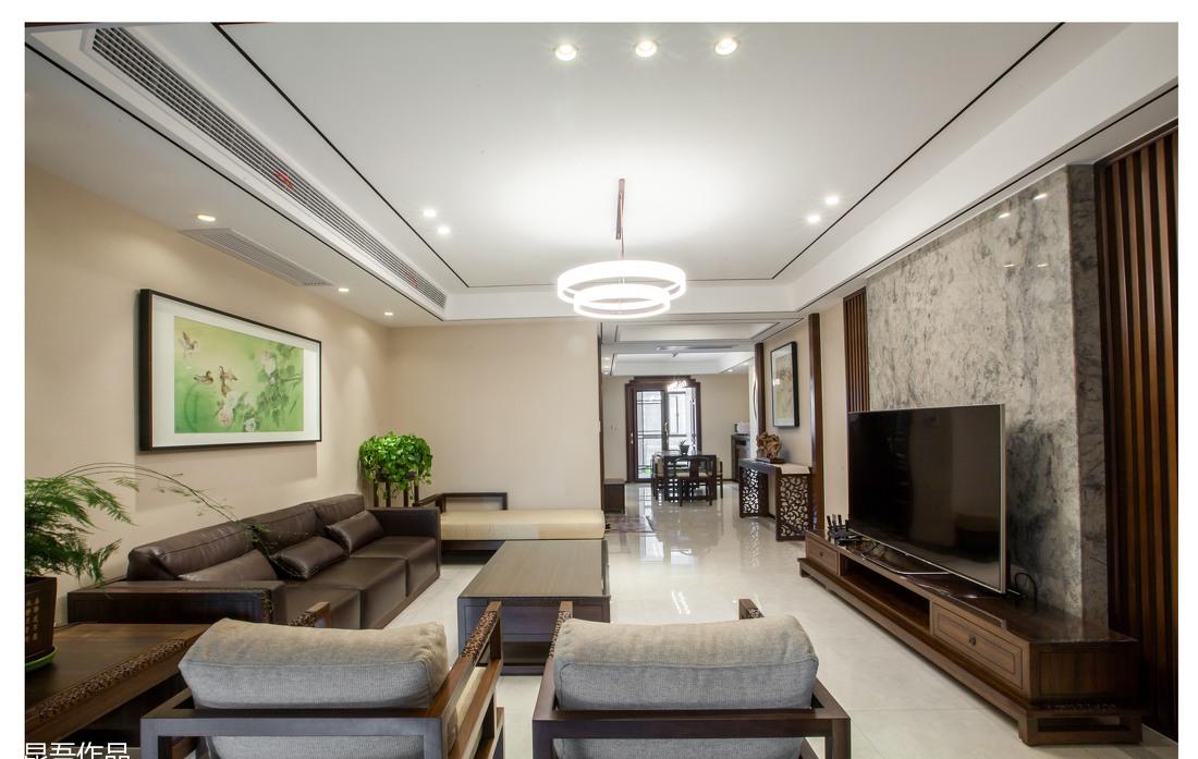 现代中式客厅设计，展现自然对称之美-7