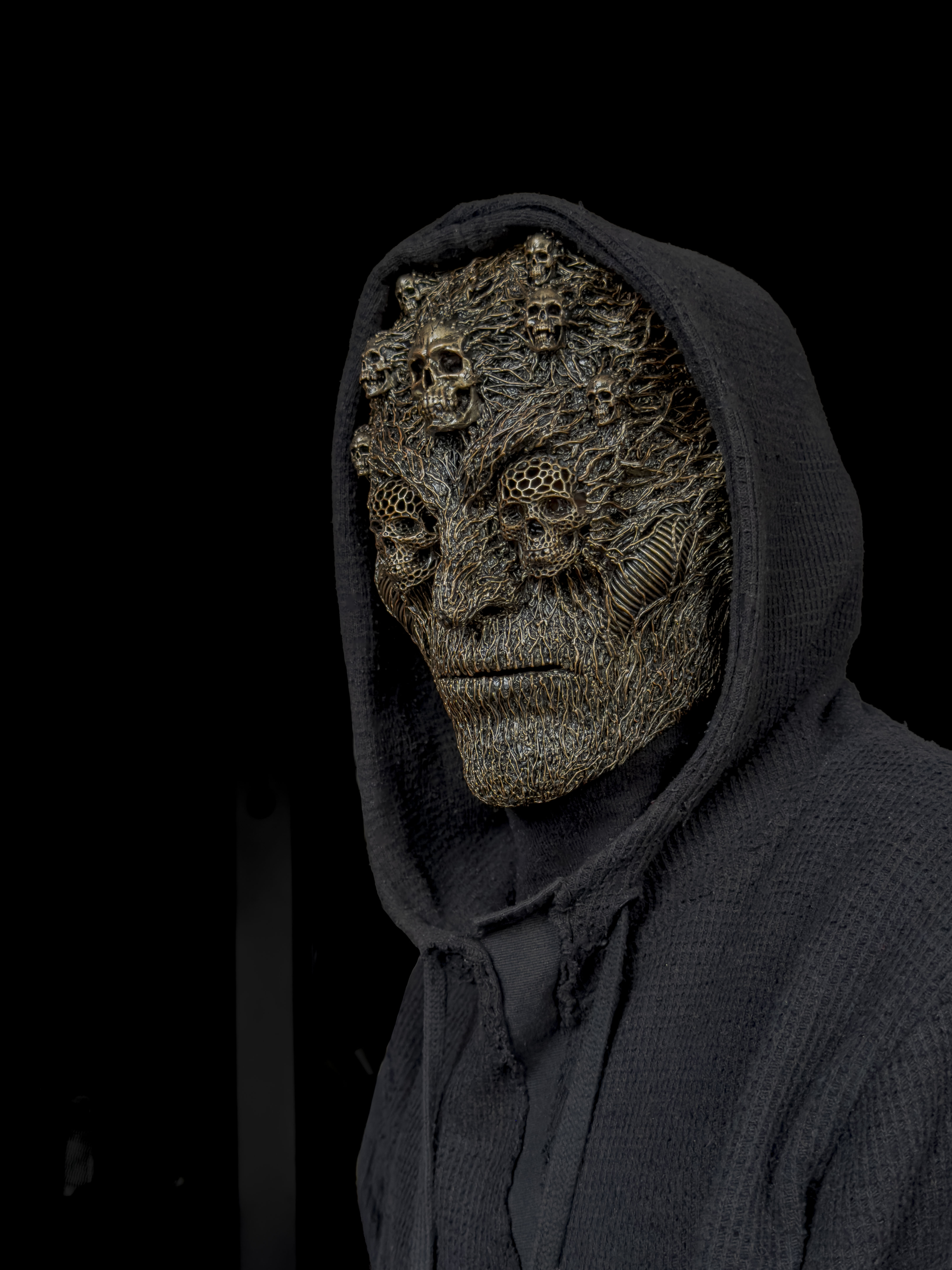 Scary masquerade mask with skulls-0