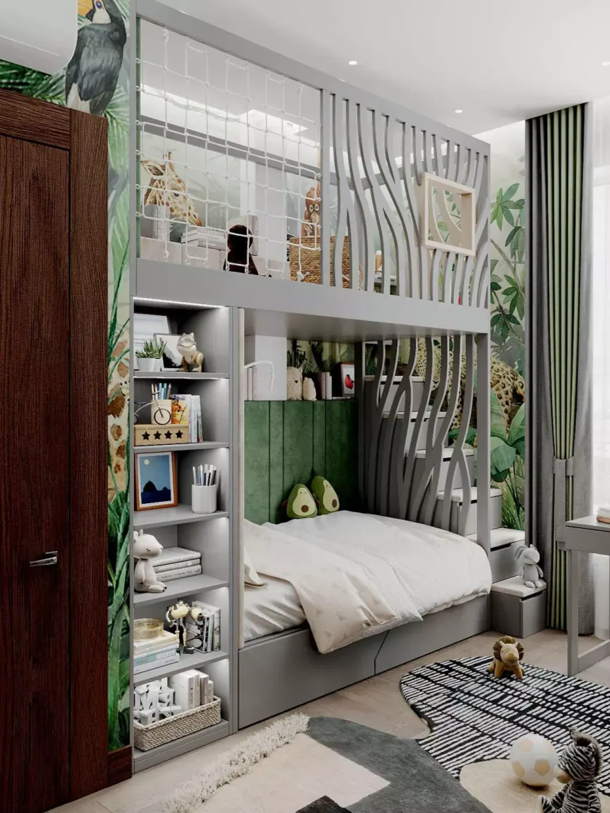 ≡ ➤ Мебель в детскую комнату в тропическом стиле для мальчика 2 лет ⋆ ⋆ Фабрика мебели «Mamka™» ᐈ Эксперт детского пространства-4