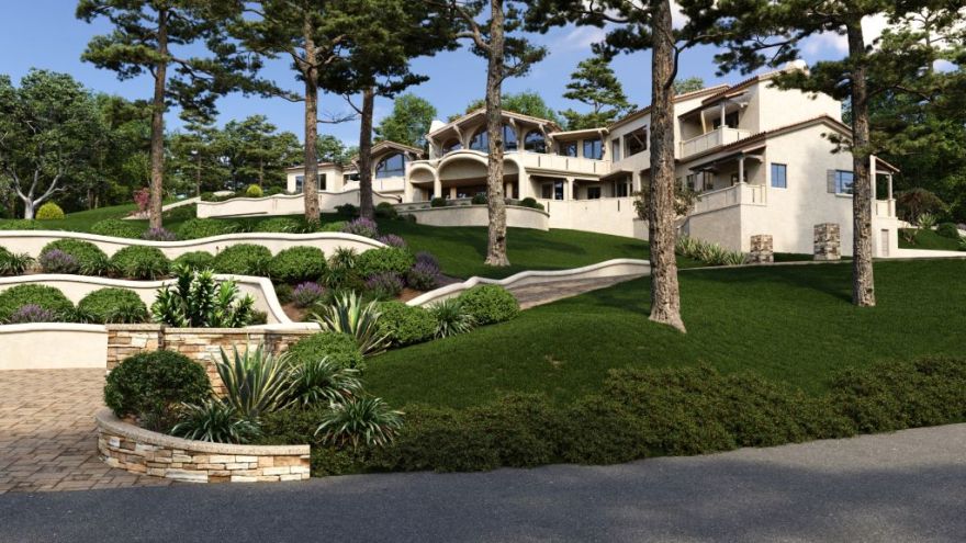 3D Villa Render: Coastal Architecture in Pebble Beach-1