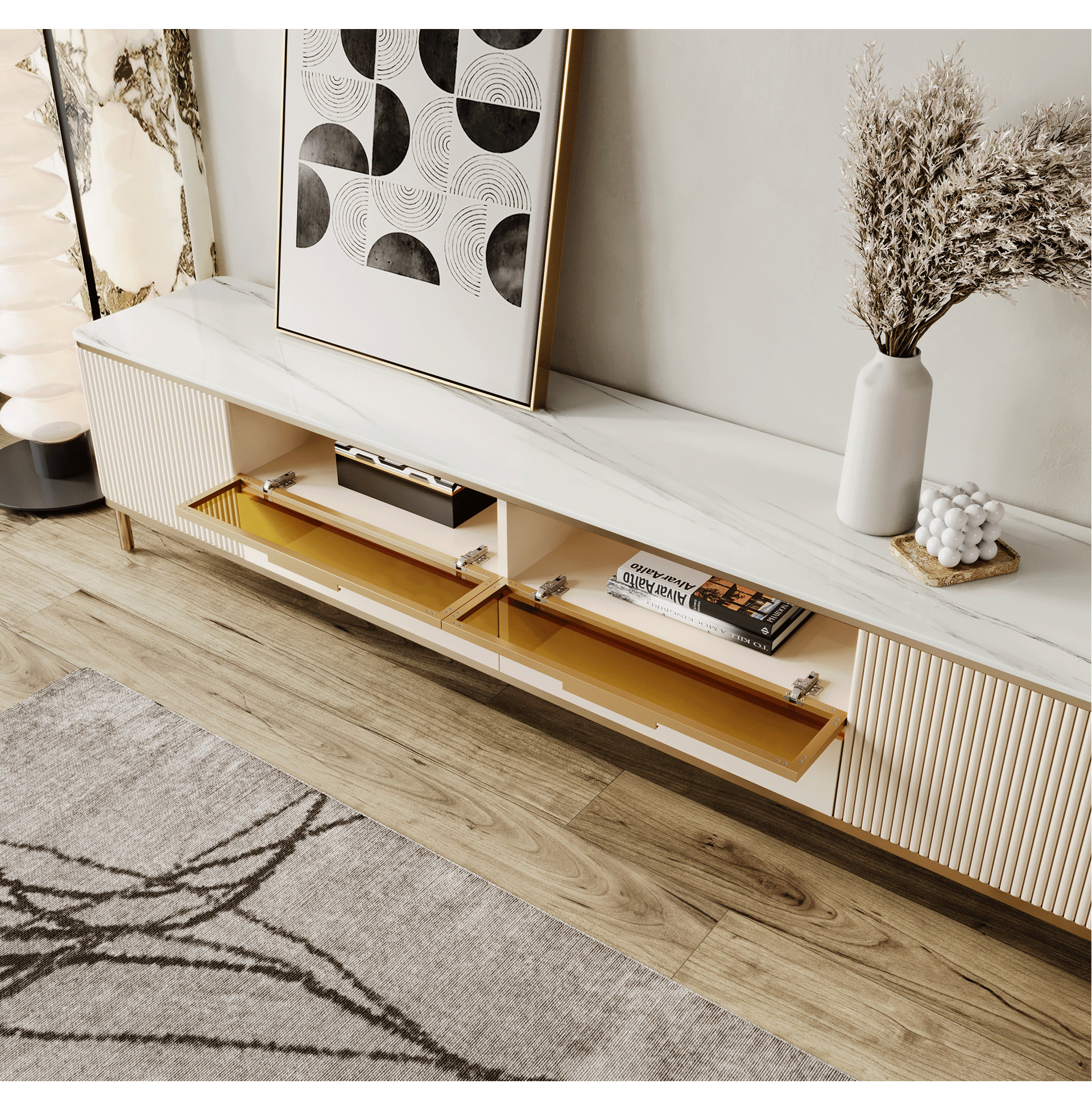 轻奢奶油风客厅-4