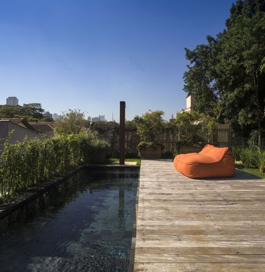 巴西圣保罗简约别墅,融入自然的绿意生活-40