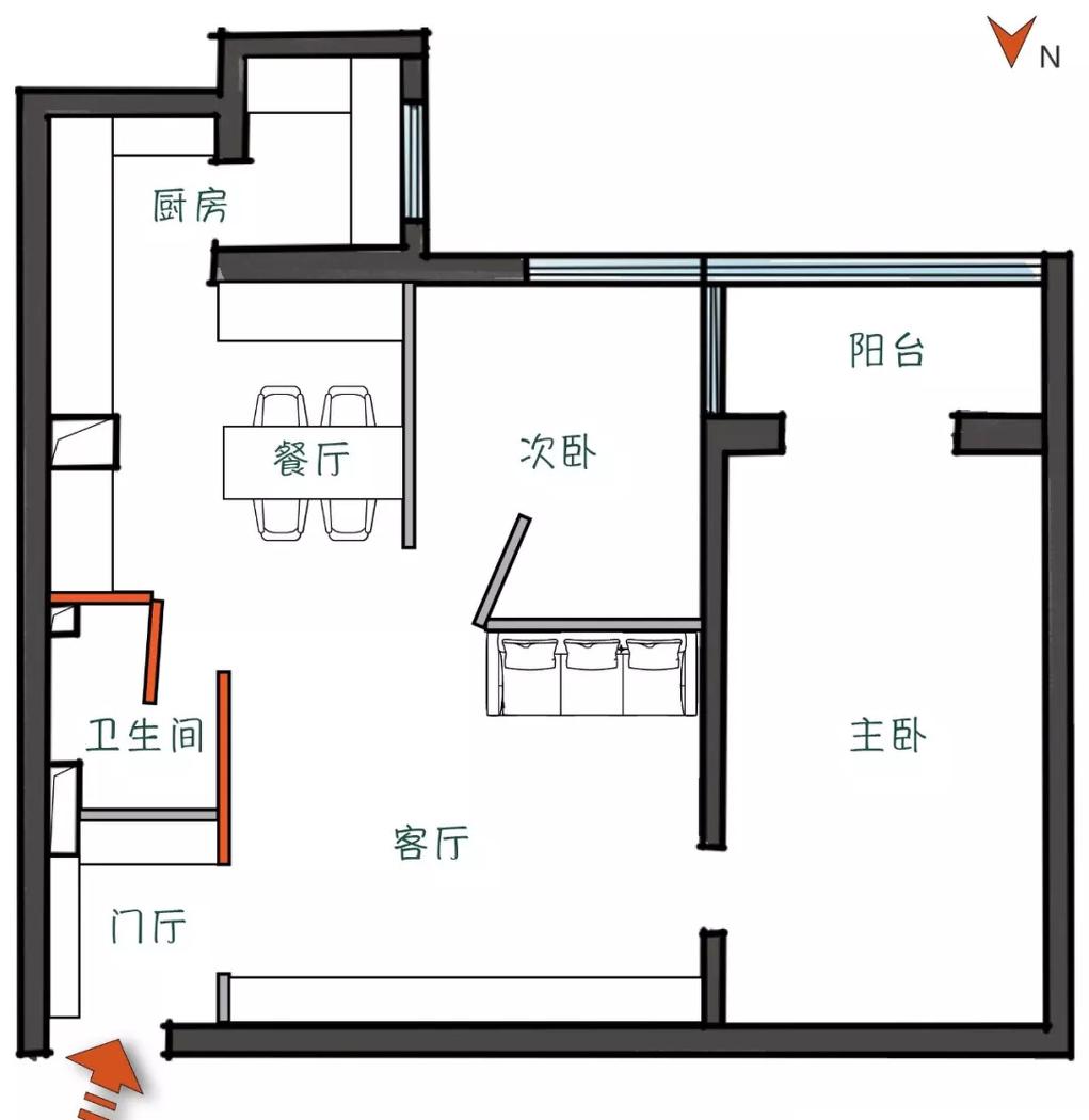 玖雅甘棠设计 | 一居变两居，儿童房与厨房设计是亮点-22