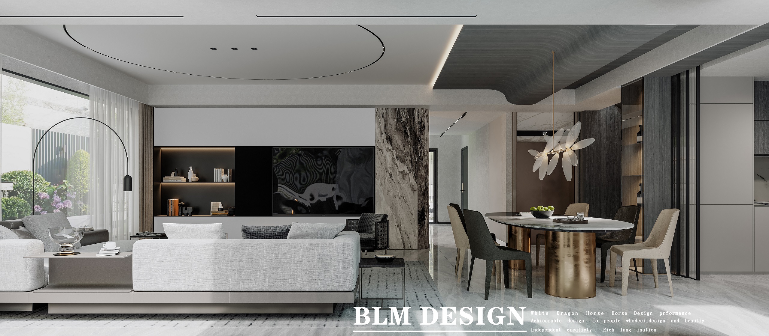 别墅 黑白灰 纯色简约风 渲染案例-0