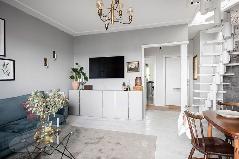 Gothenburg 双层公寓 | 功能分区明确，色彩搭配巧妙-4