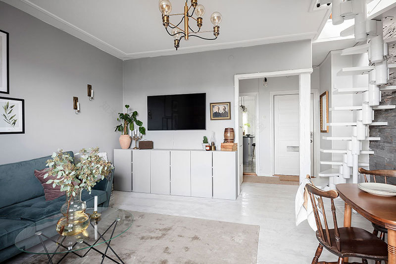 Gothenburg 双层公寓 | 功能分区明确,色彩搭配巧妙-4