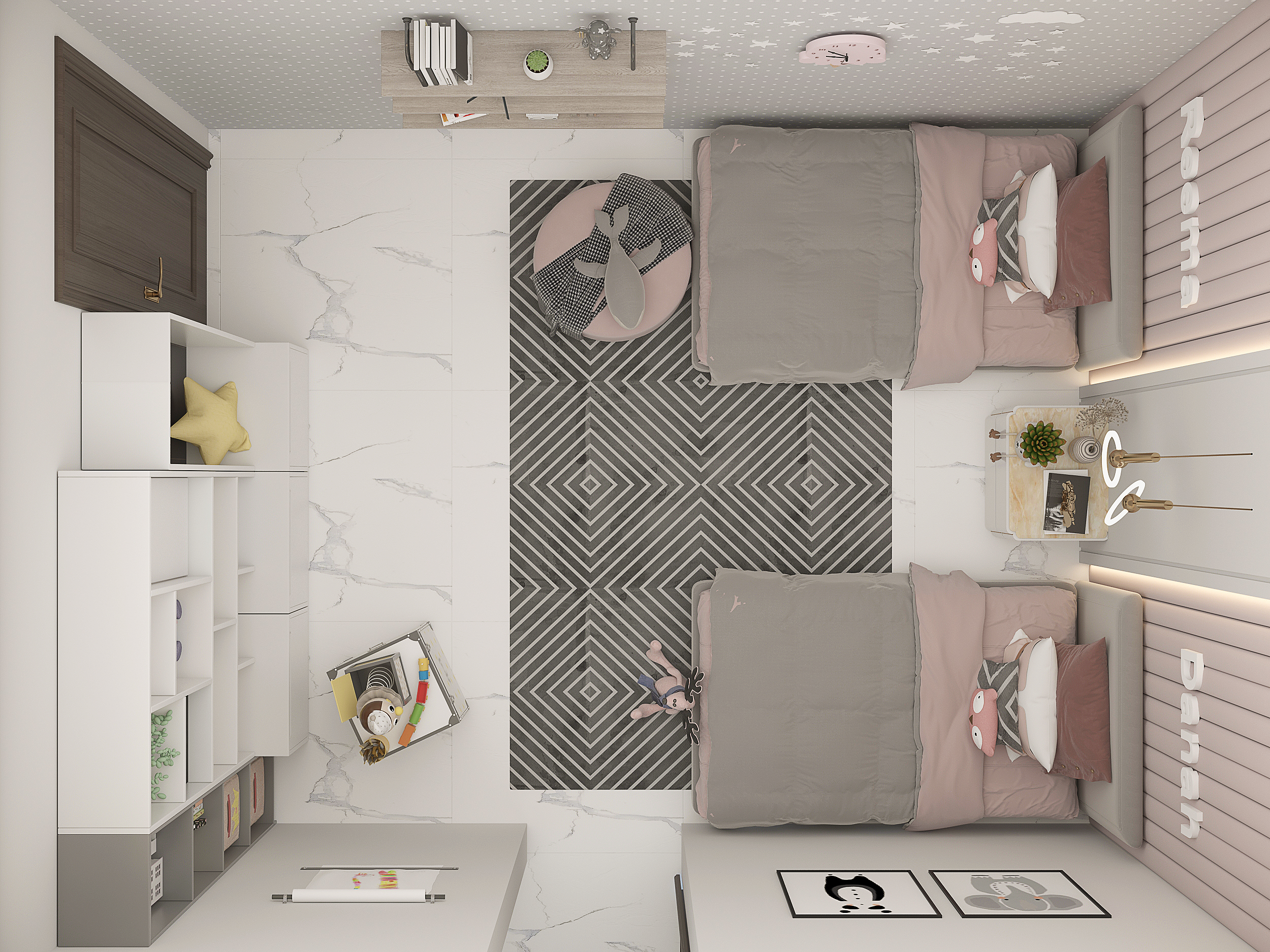 Girls Bedroom Design In Kuwait City-5