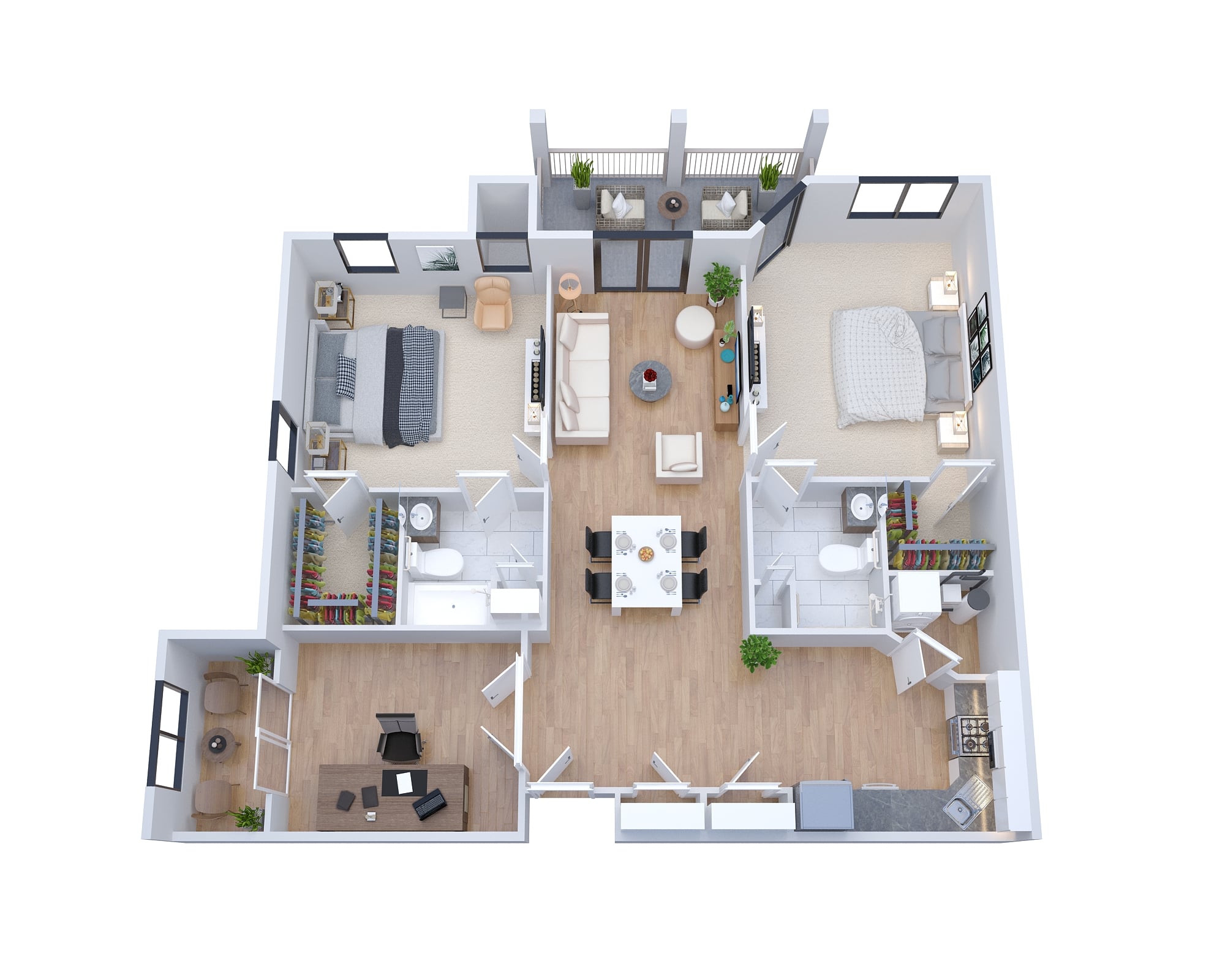 逼真视图三维平面图丨The 2D3D Floor Plan Company-13