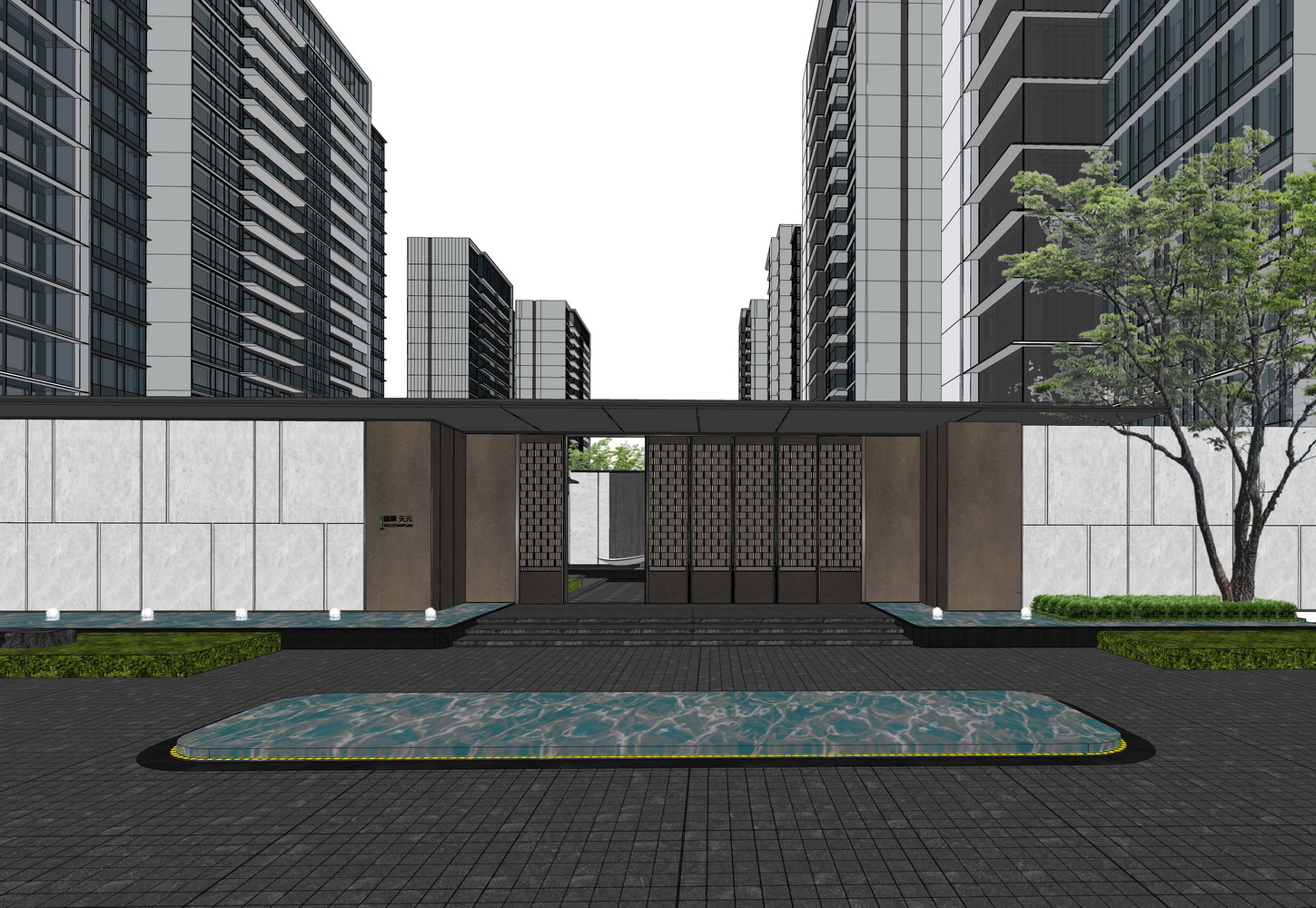 芜湖伟星翡翠天元大区景观SU模型-0