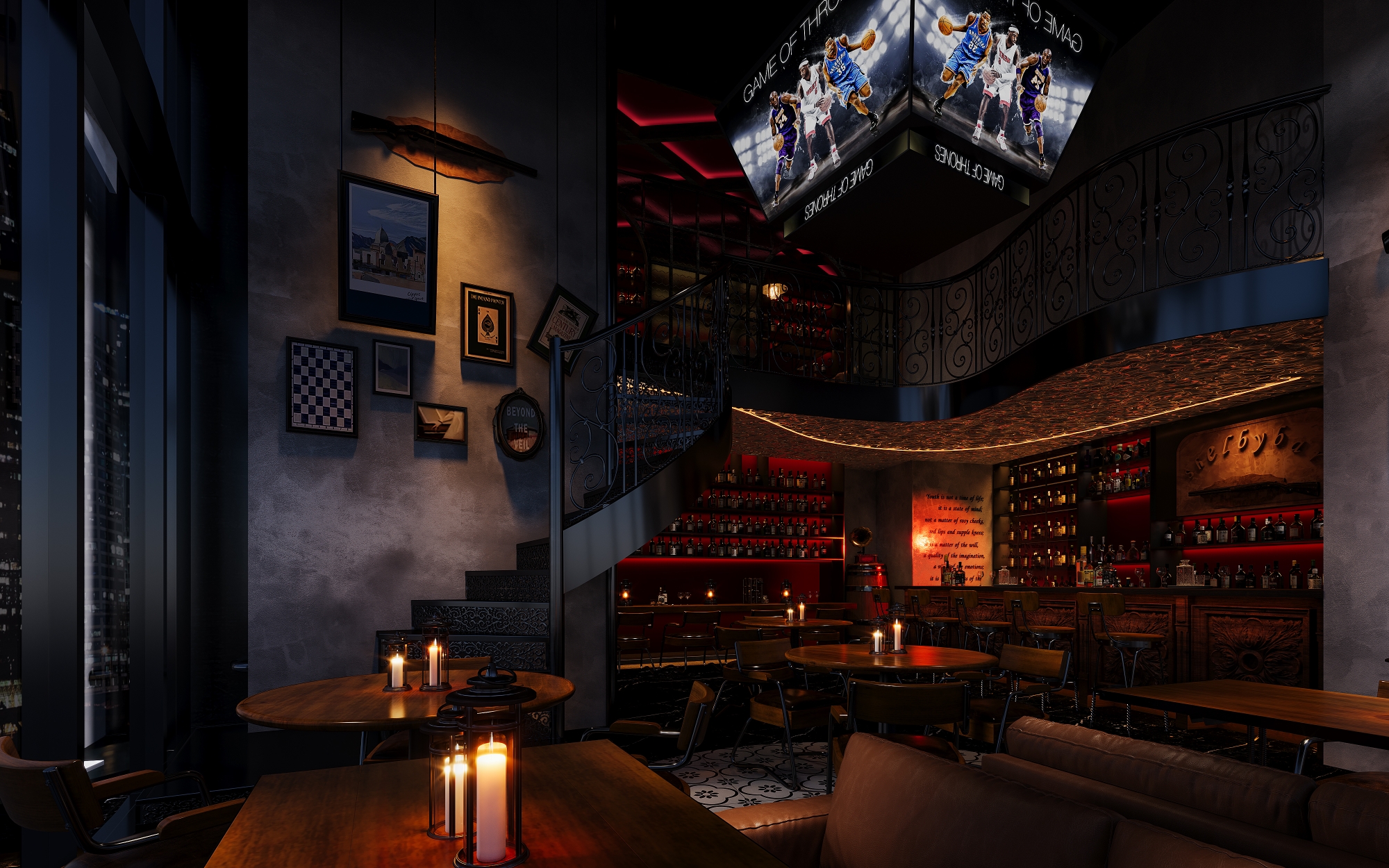 Shelby 铁与酒：暗调美式酒廊-1