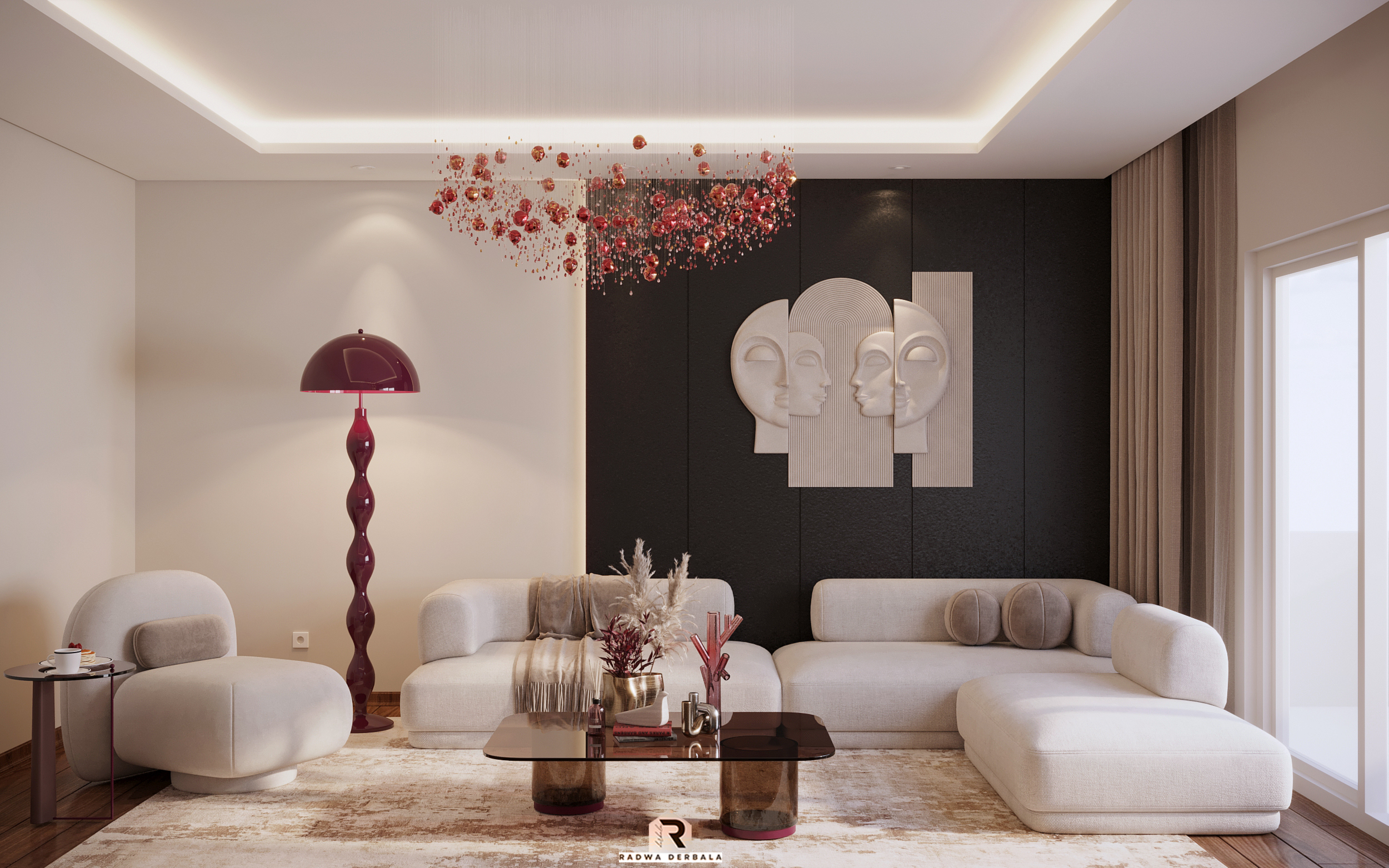 现代雕塑风格客厅丨埃及开罗丨Radwa Derbala-7