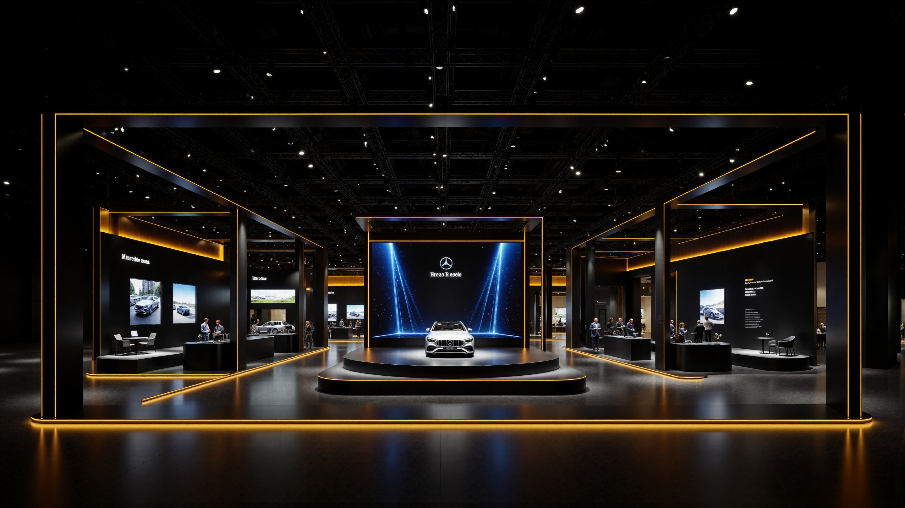 奔驰黑金汽车展台设计-4