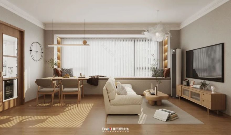 奶油原木家居丨百视设计-44