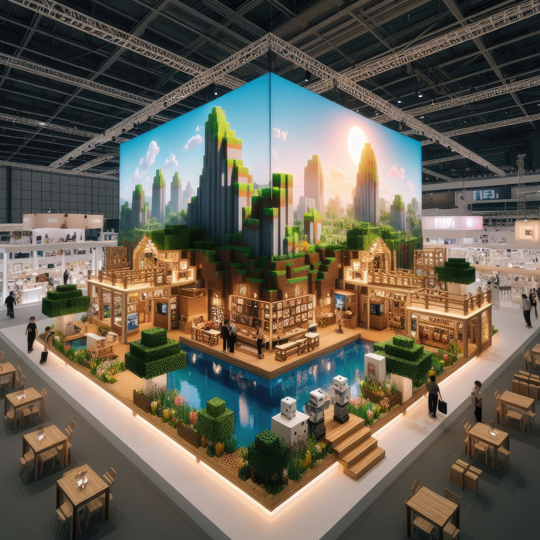 Minecraft exhibition booth/store design ai generated-7