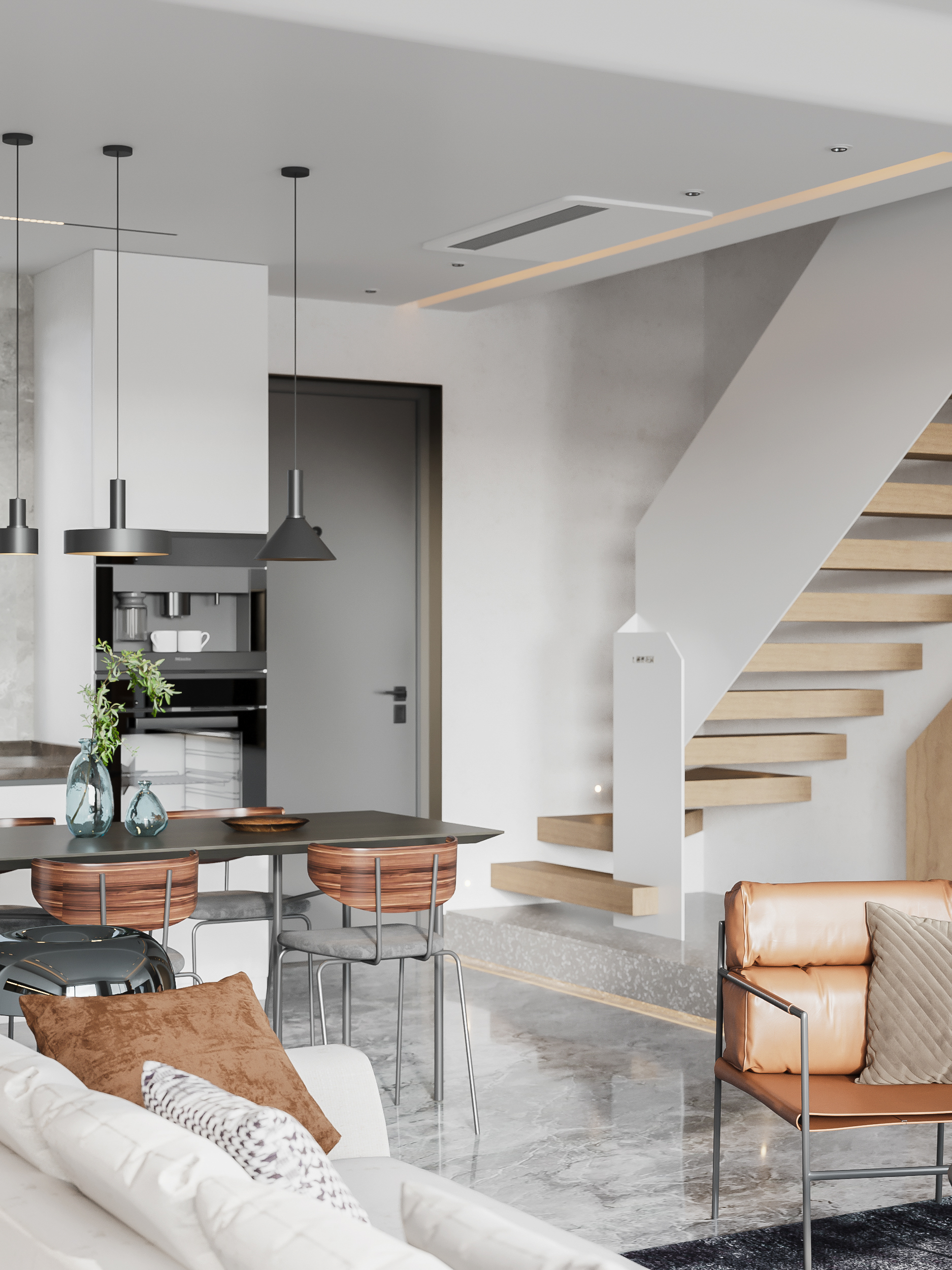 现代风格家居，一楼客餐厅与二楼小阁楼设计-11