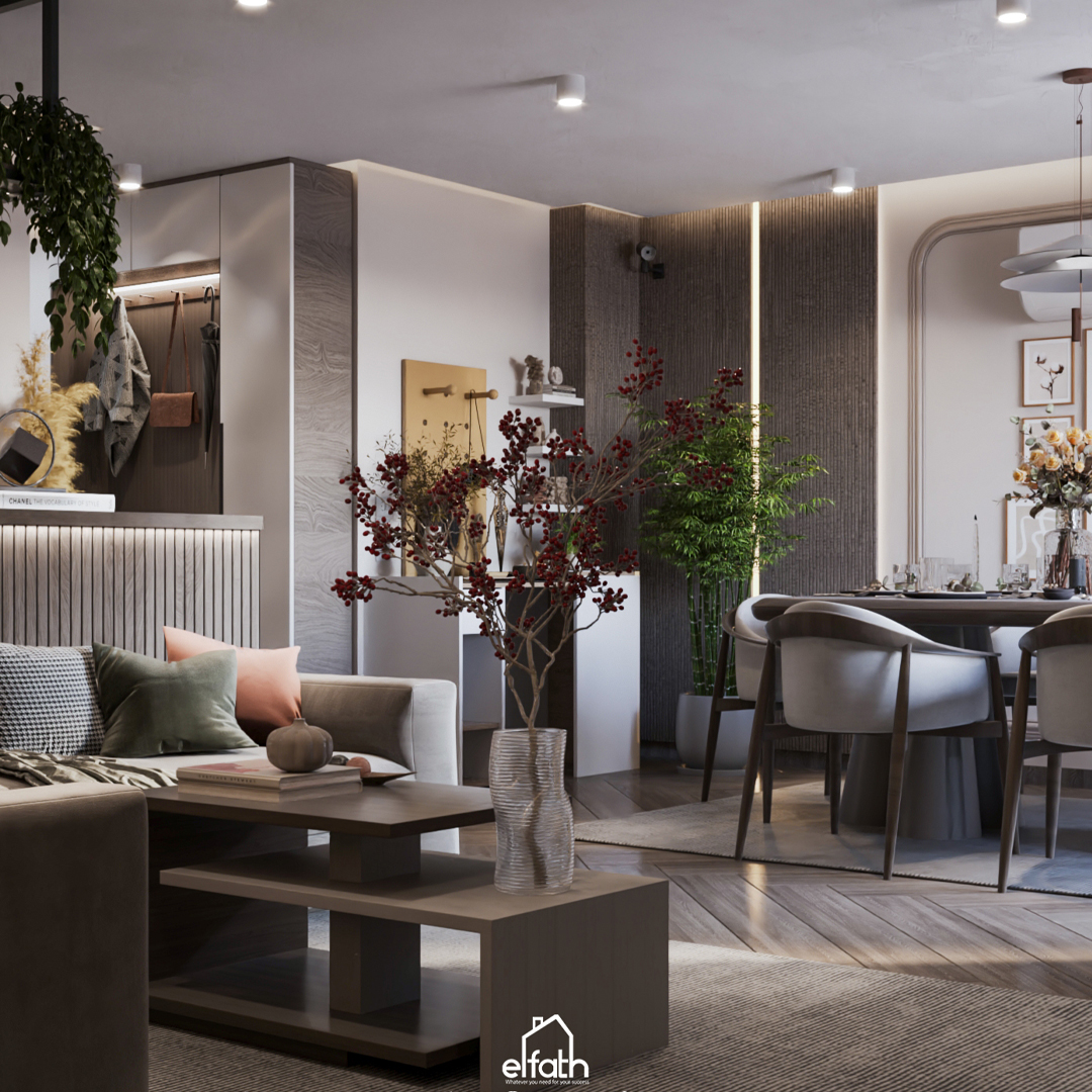 Modern Recepation with open kitchen and balcony-1