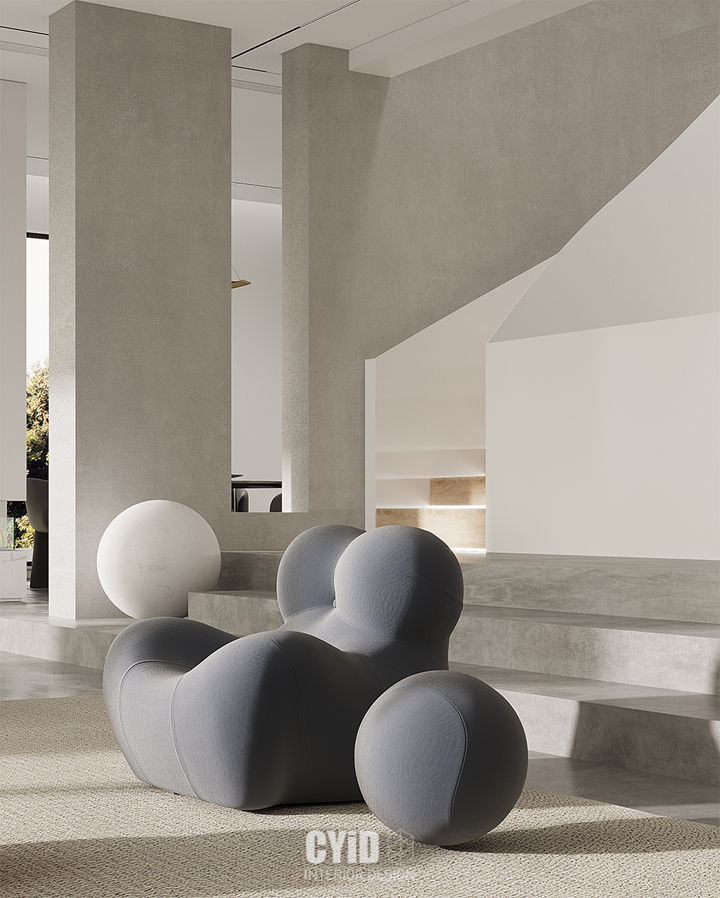 辰佑设计│现代别墅曲线美学与结构美-24