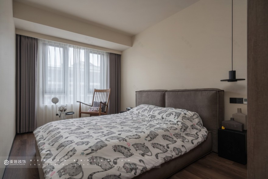 110 平简约现代风舒适空间丨琢信装饰-22