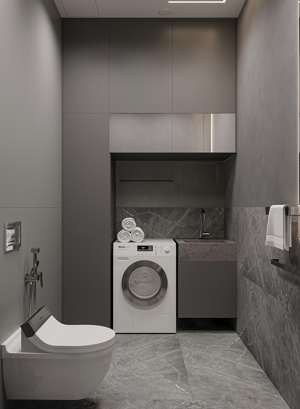 105㎡高级灰色系公寓设计-19