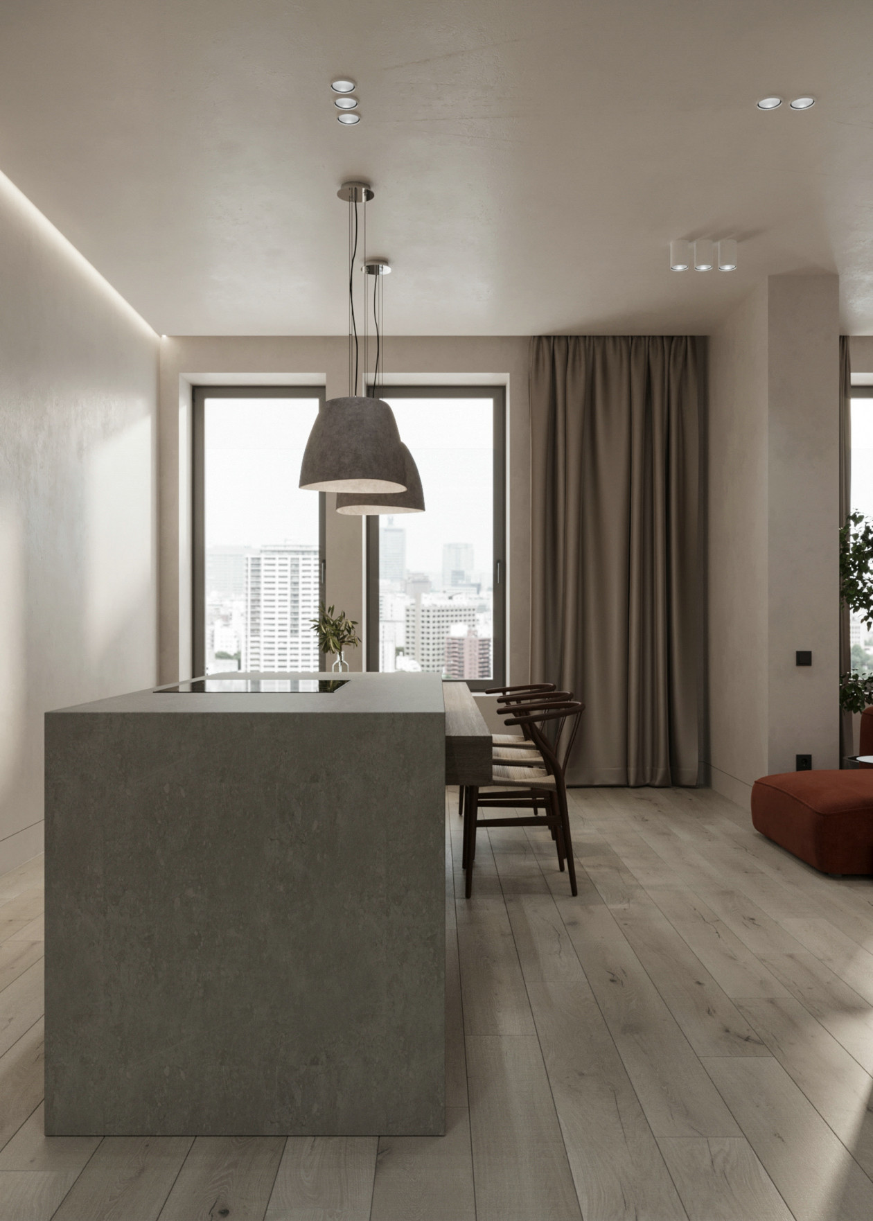 94㎡高级灰色系公寓设计-9