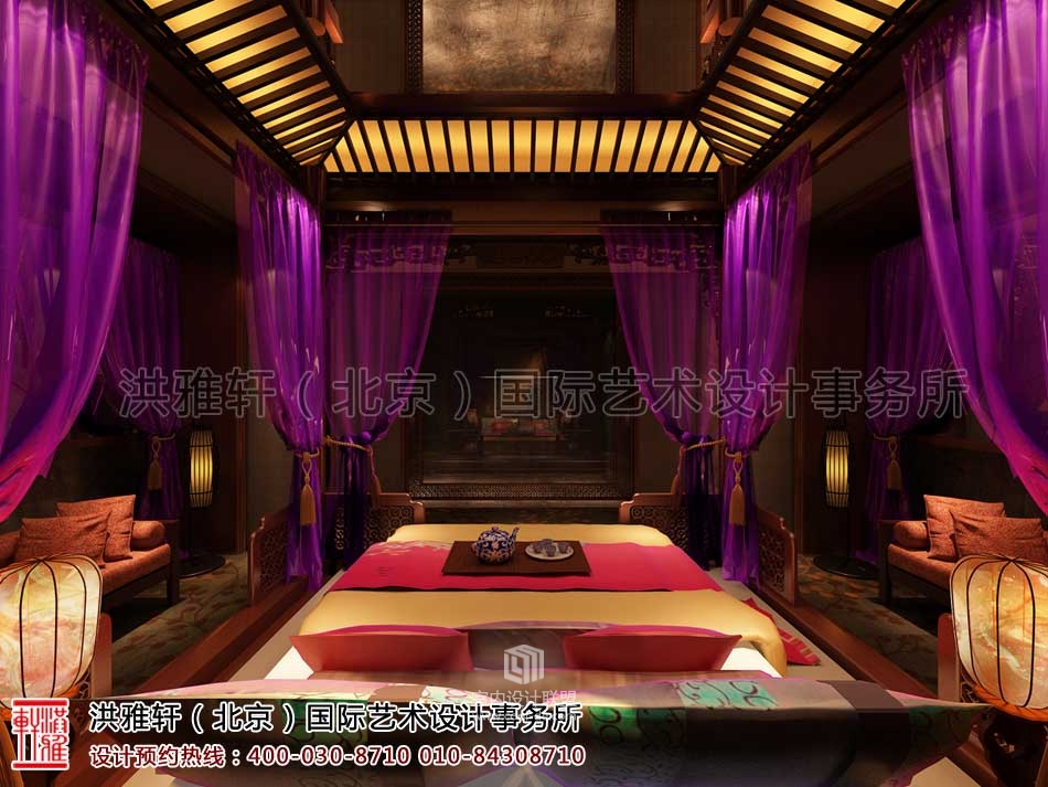 休闲会所古典中式装修 迷离深邃的汉唐古韵-24