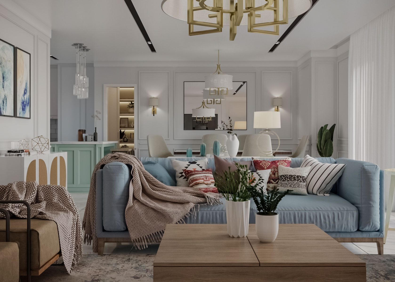 现代法式风格开放式厨房餐厅设计丨埃及丨innovest 设计工作室-7