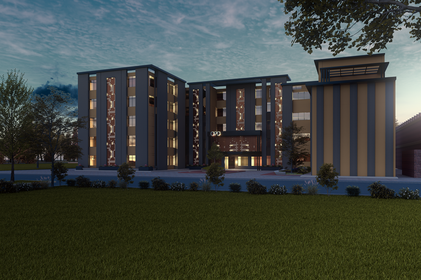 Hopital Exterior 3D Renders-0