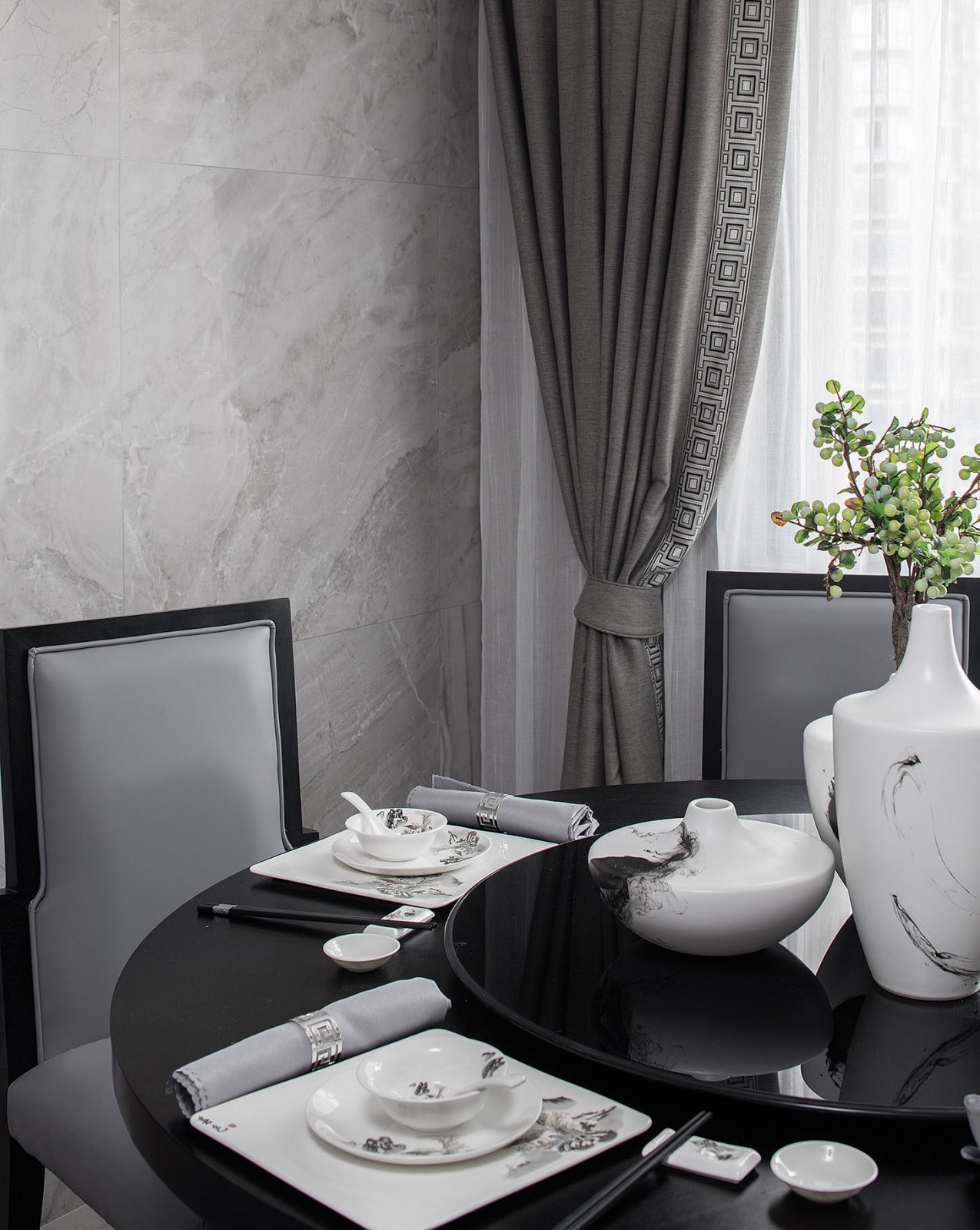【新中式  瓯越韵】一个关于高级黑的水墨之居-86